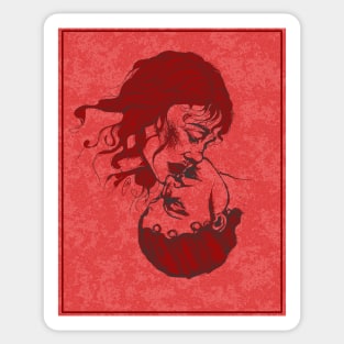 Vampiric Kiss (original illustration) Sticker